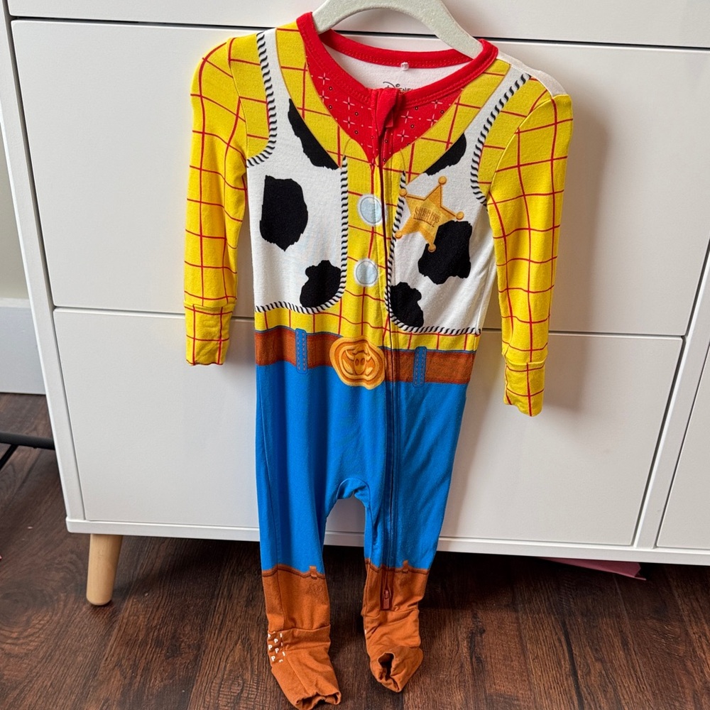 Posh Peanut Yellow Red Blue Cow Print Sheriff One-Piece Footie